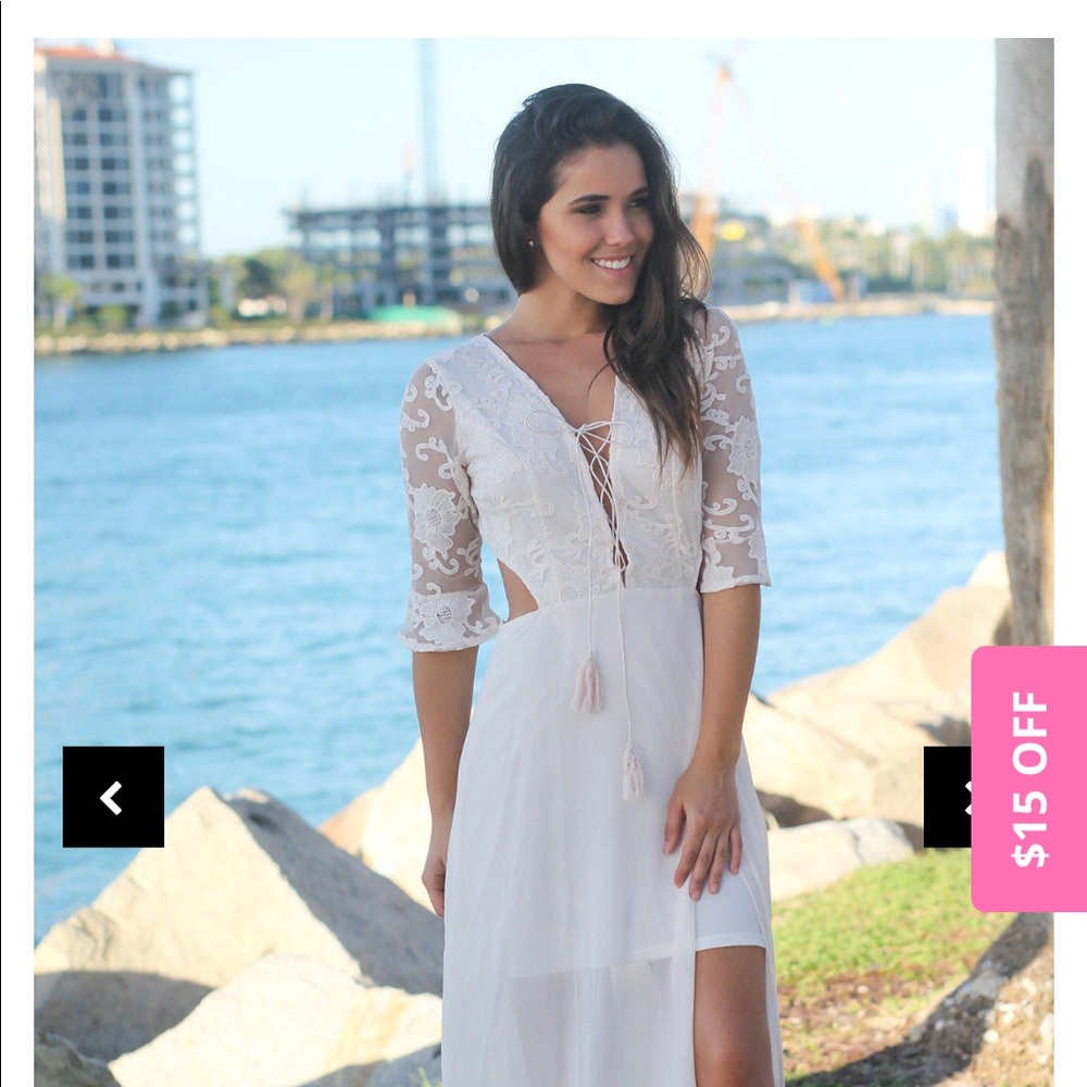 Beautiful cream maxi dress